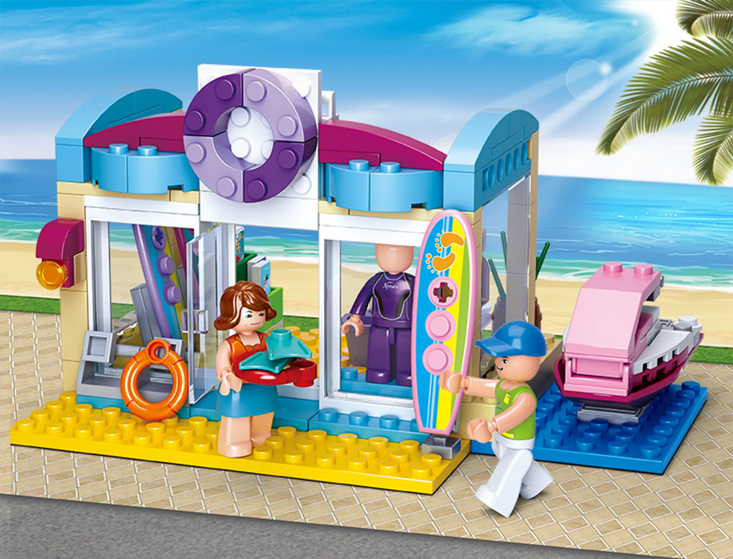 Girl's Dream Surf Shop Building Brick Kit (192 pcs)