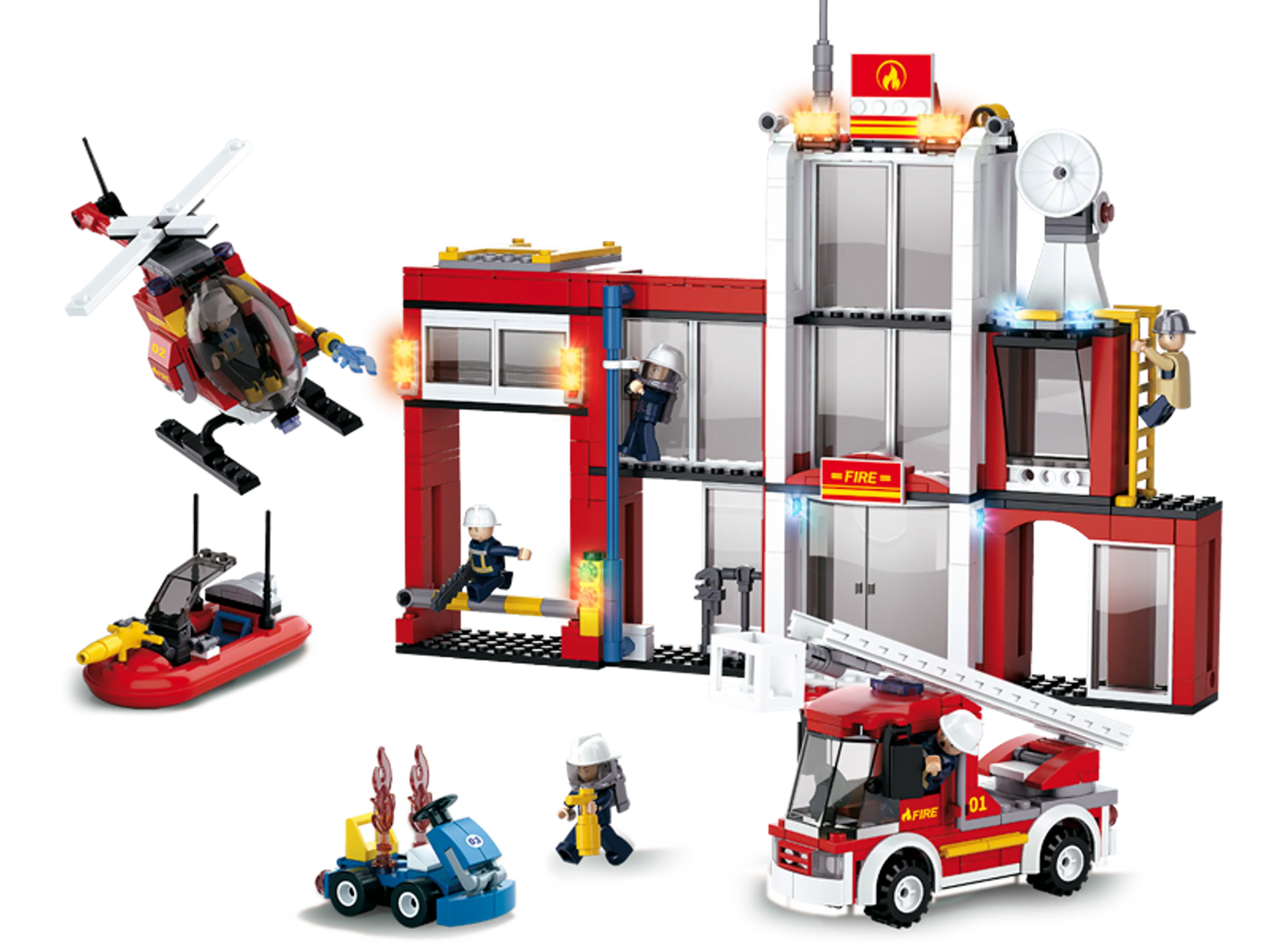 Fire Station Building Brick Kit (612 Pcs)