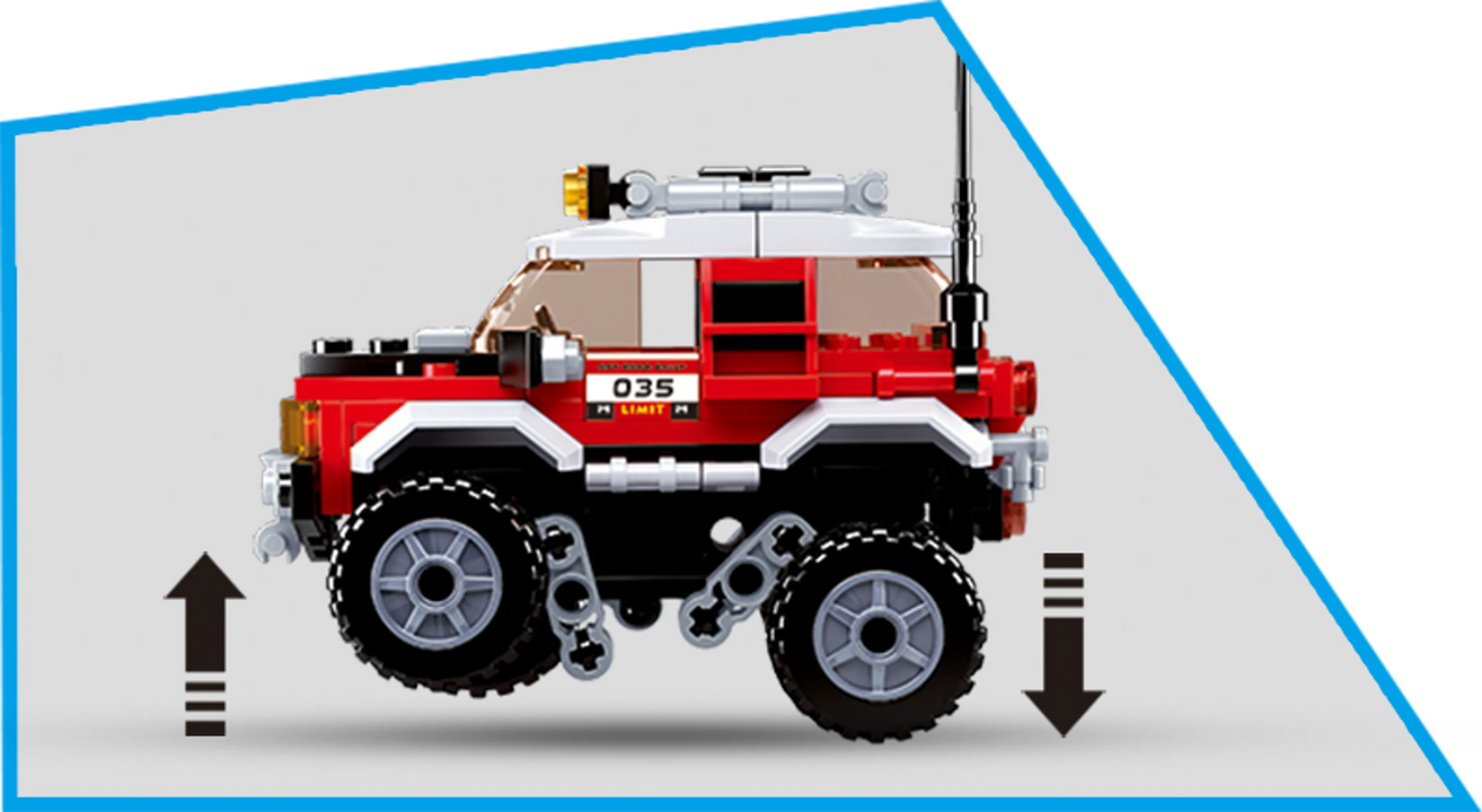 Car Club Offroad Building Brick Kit, Red (145 Pcs)