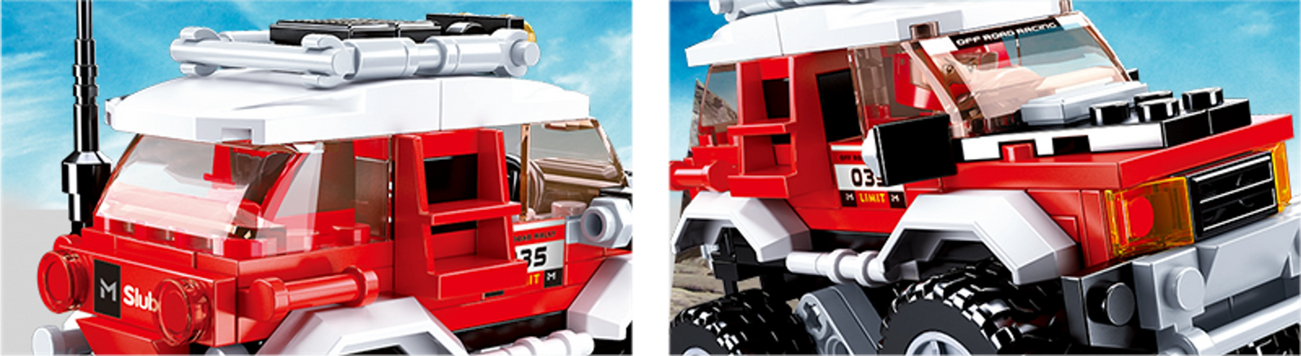 Car Club Offroad Building Brick Kit, Red (145 Pcs)