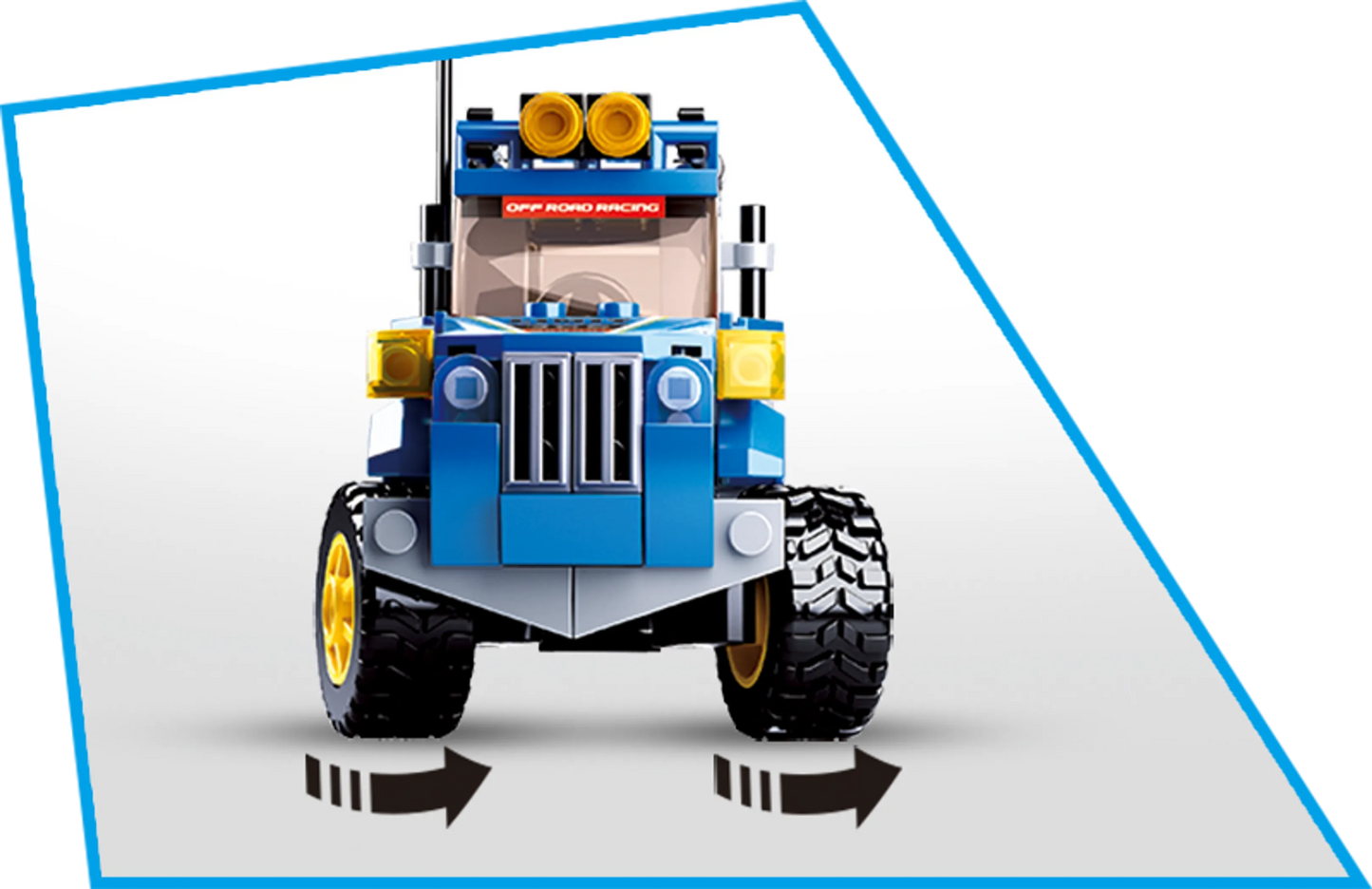 Car Club-Off-Road Building Brick Kit, Blue (146 Pcs)