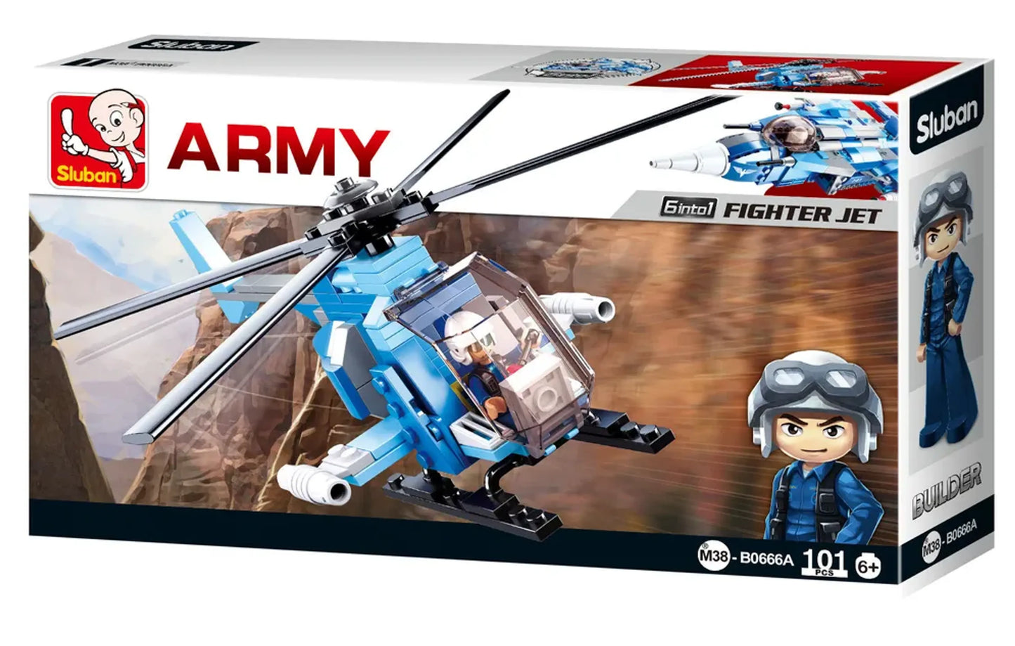 Fighter Jet 6-in-1 Transformer Building Brick Display (728 pcs)