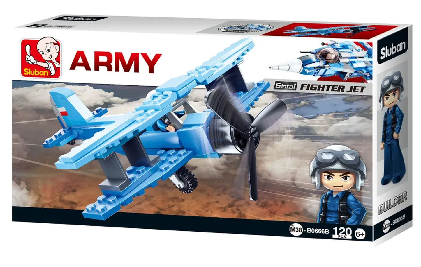 Fighter Jet 6-in-1 Transformer Building Brick Display (728 pcs)