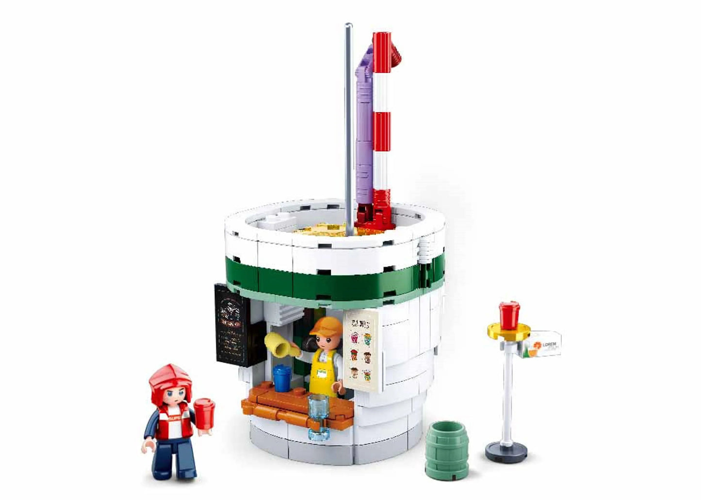 Food Court Beverage House Building Brick Kit (283 Pcs)