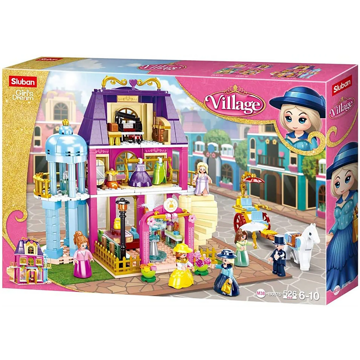 Girl's Dream Village Department Store Building Brick Kit (526 pcs)