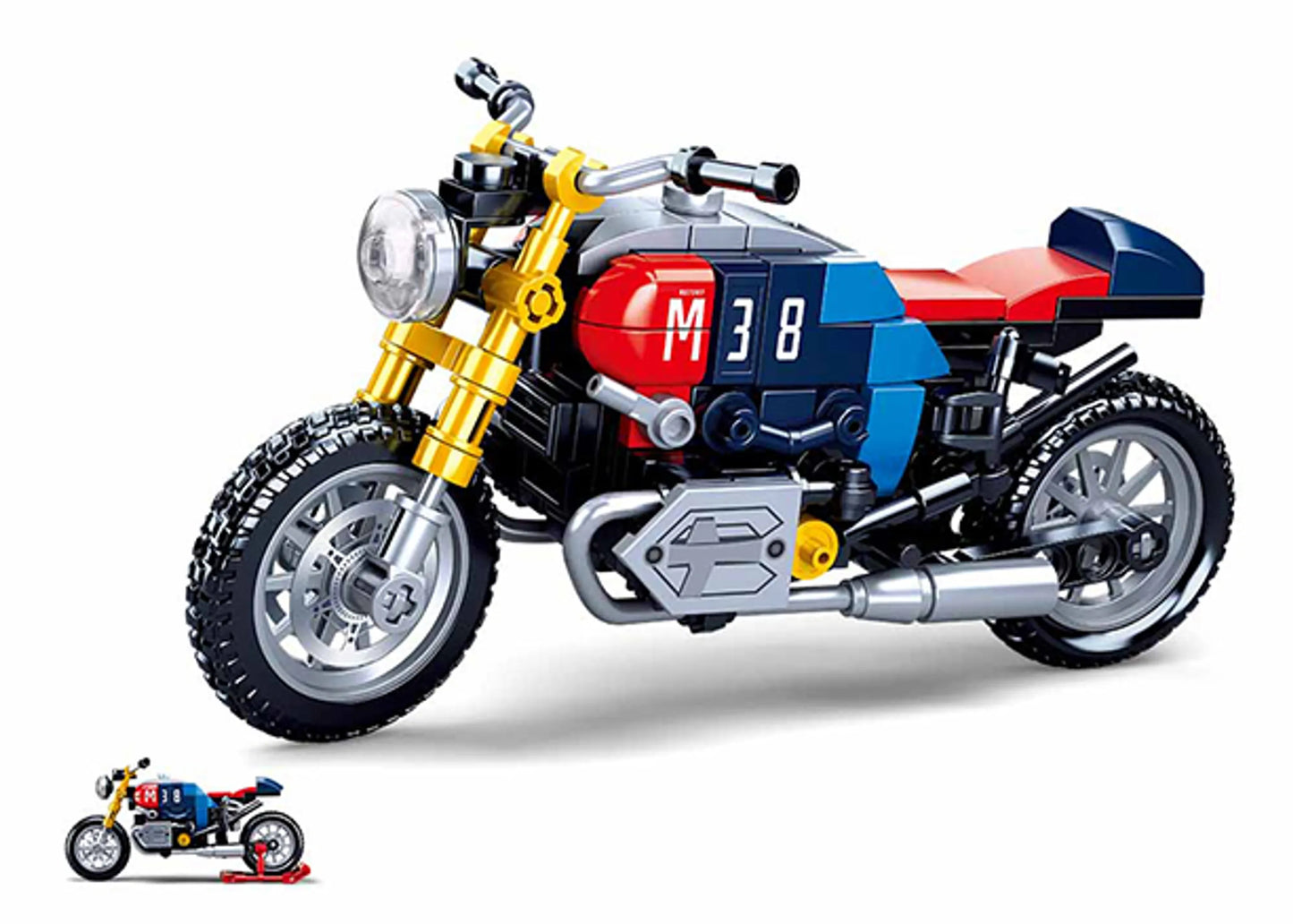 Colorful Motorcycle Building Brick Kit (197 pcs)