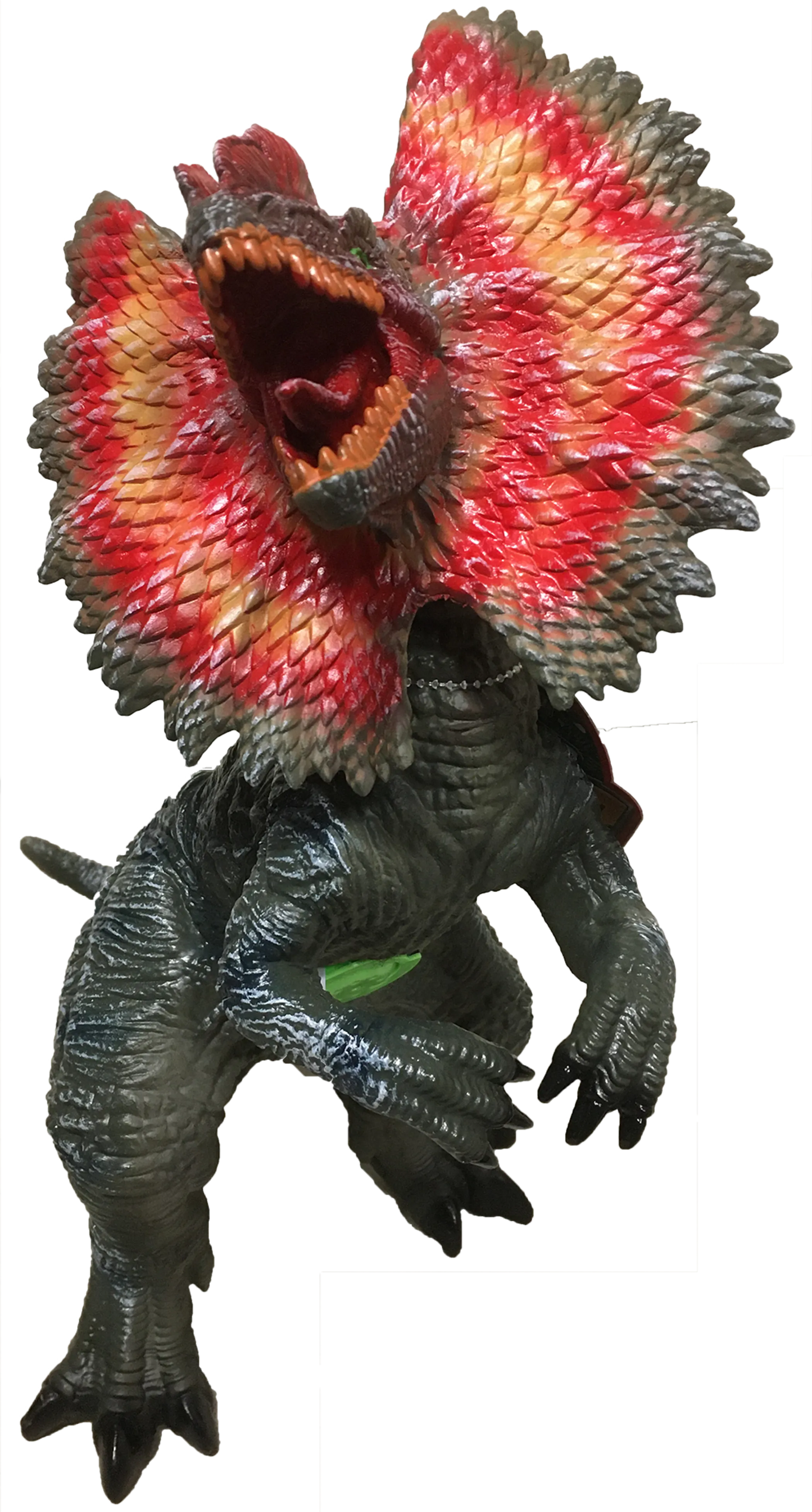 Dilophosaurus 20" Vinyl Dinosaur Figurine with Sound Effects