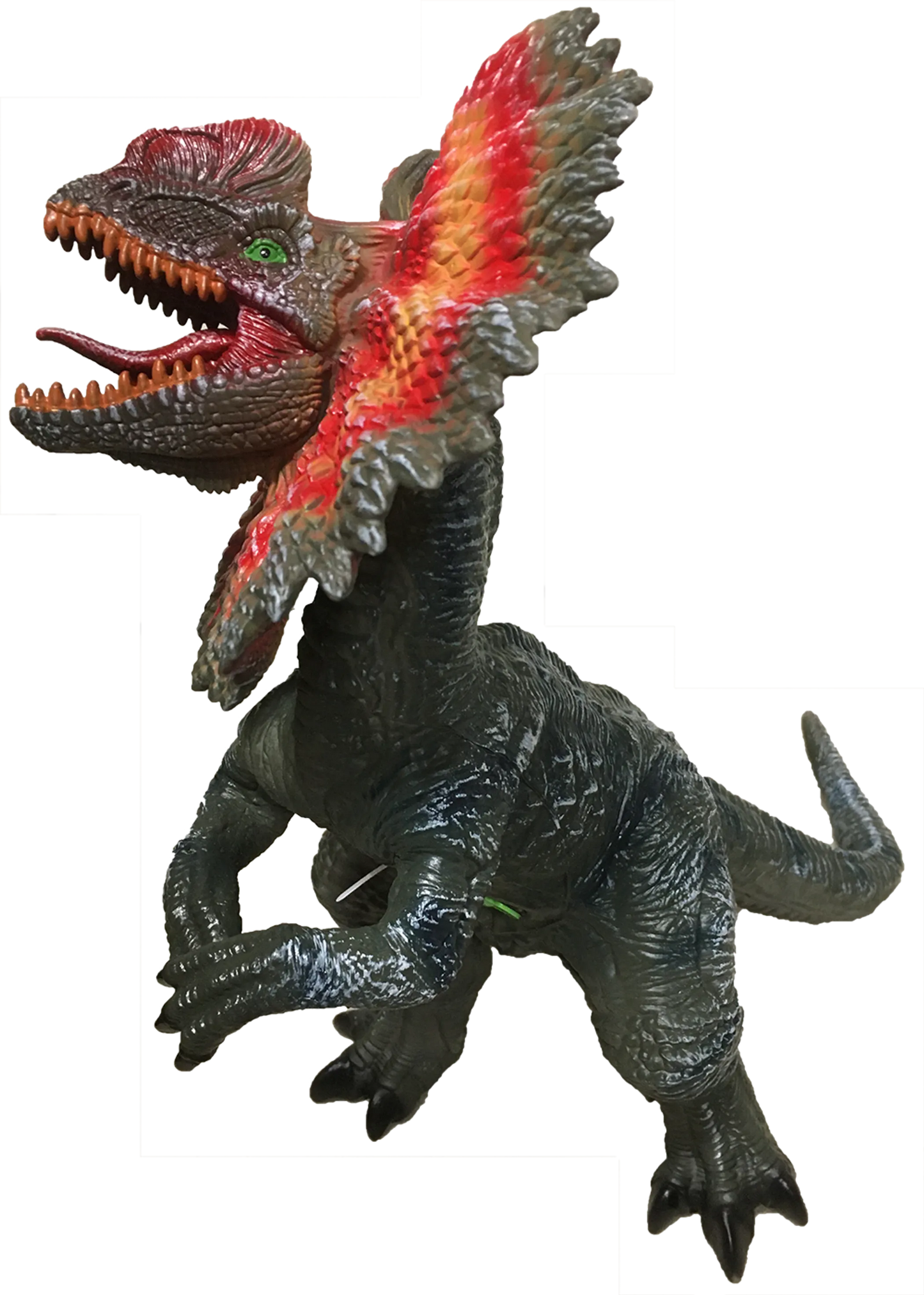 Dilophosaurus 20" Vinyl Dinosaur Figurine with Sound Effects