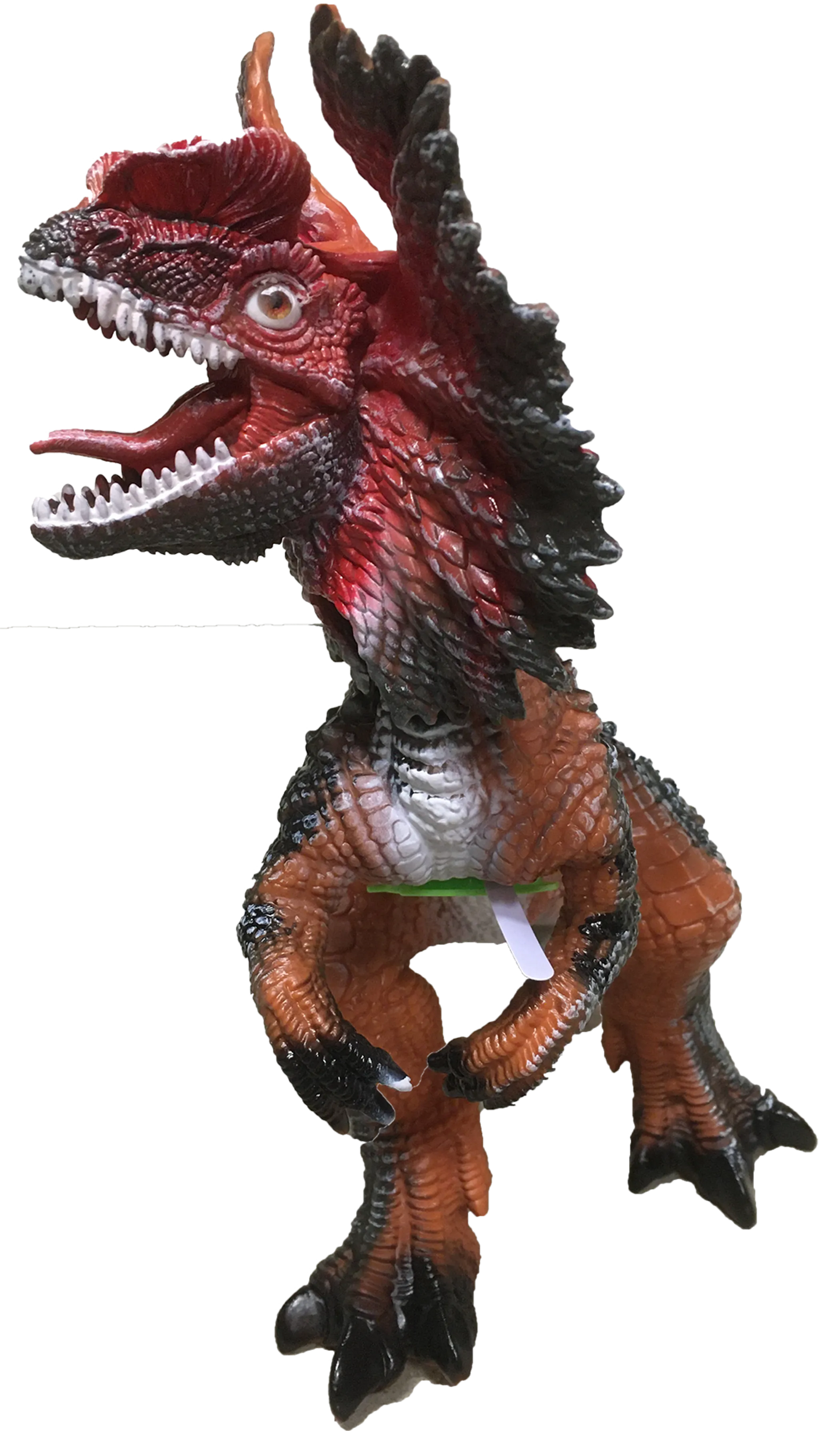 Dilophosaurus 17" Vinyl Dinosaur Figurine with Sound Effects