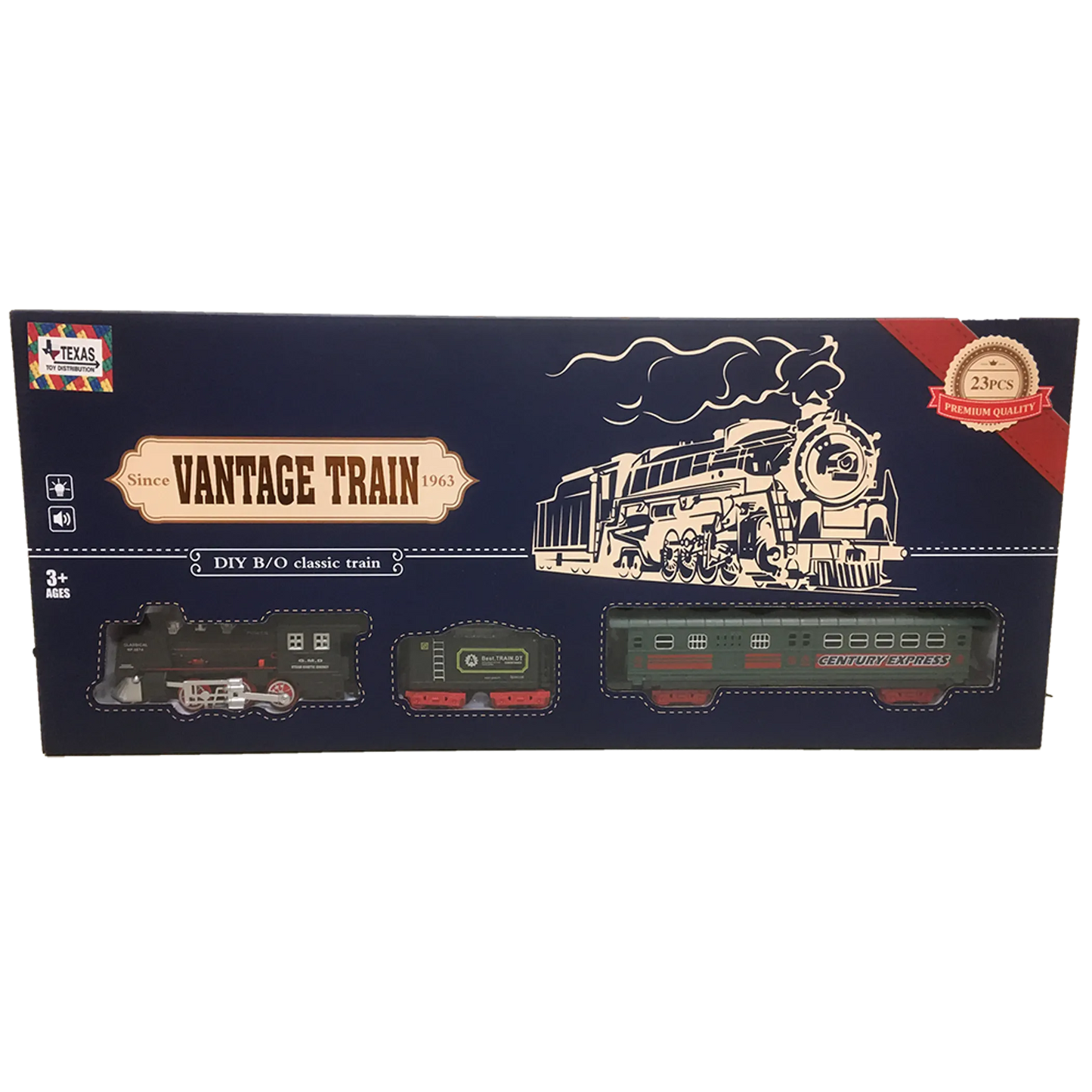 Vintage Classic Train Set with Tracks and Accessories