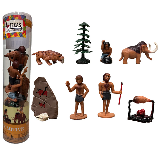 Primitive Man Prehistoric Figurine Tube Set