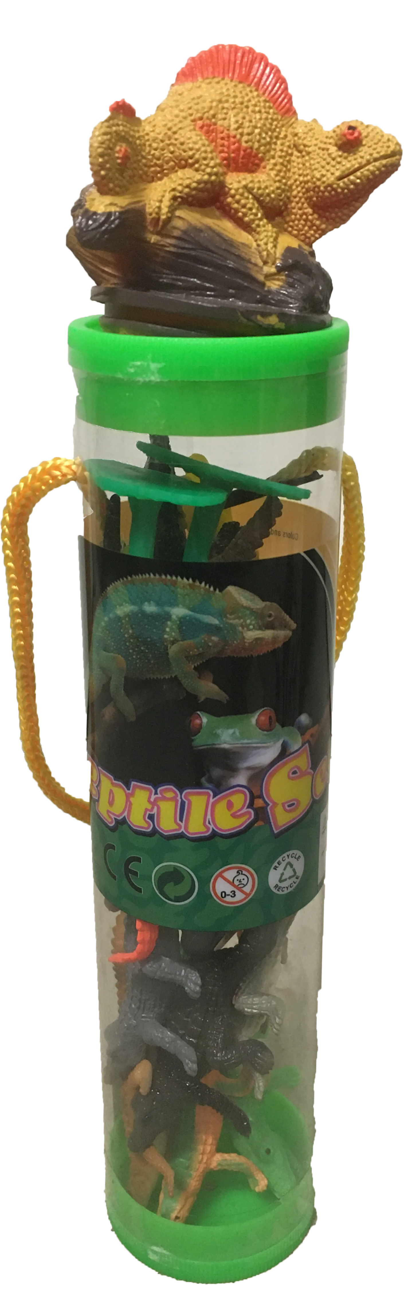 Crocodile Figurines in Clear Tube with Reptile Head Topper