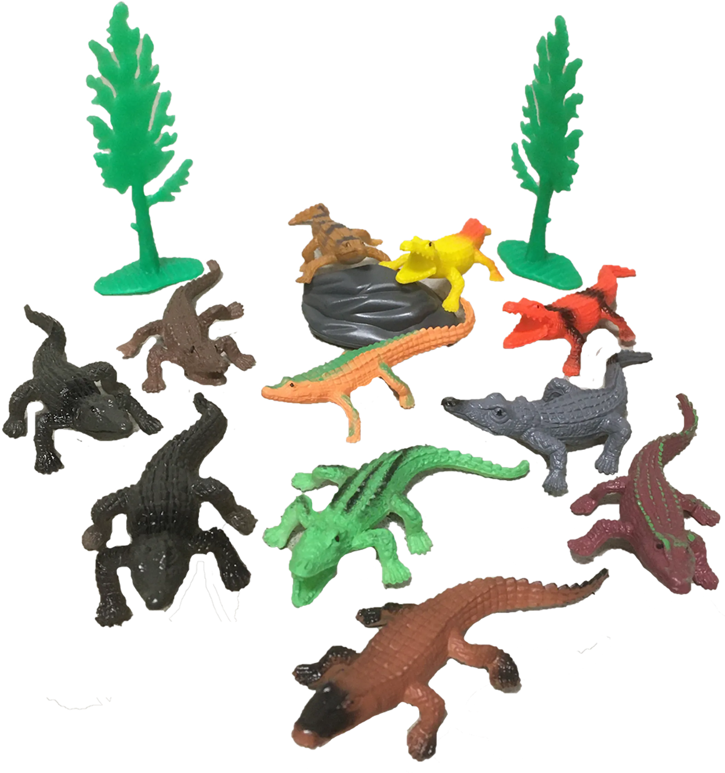 Crocodile Figurines in Clear Tube with Reptile Head Topper