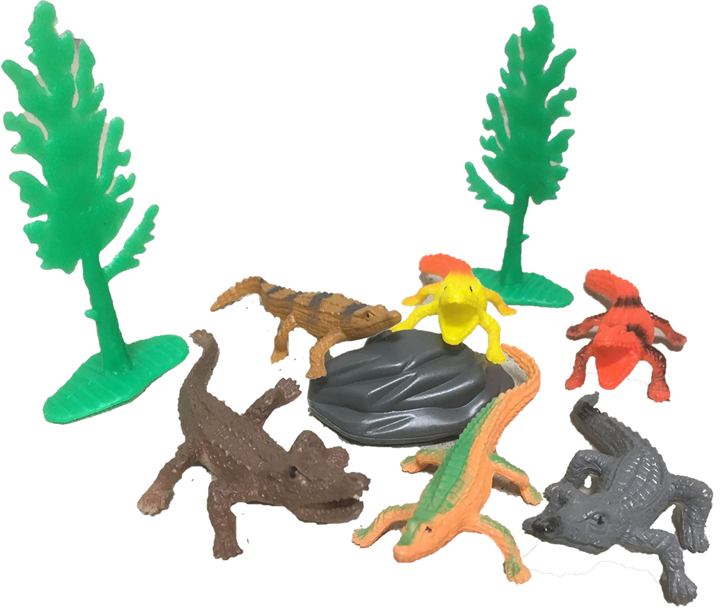 Crocodile Figurines in Clear Tube with Reptile Head Topper
