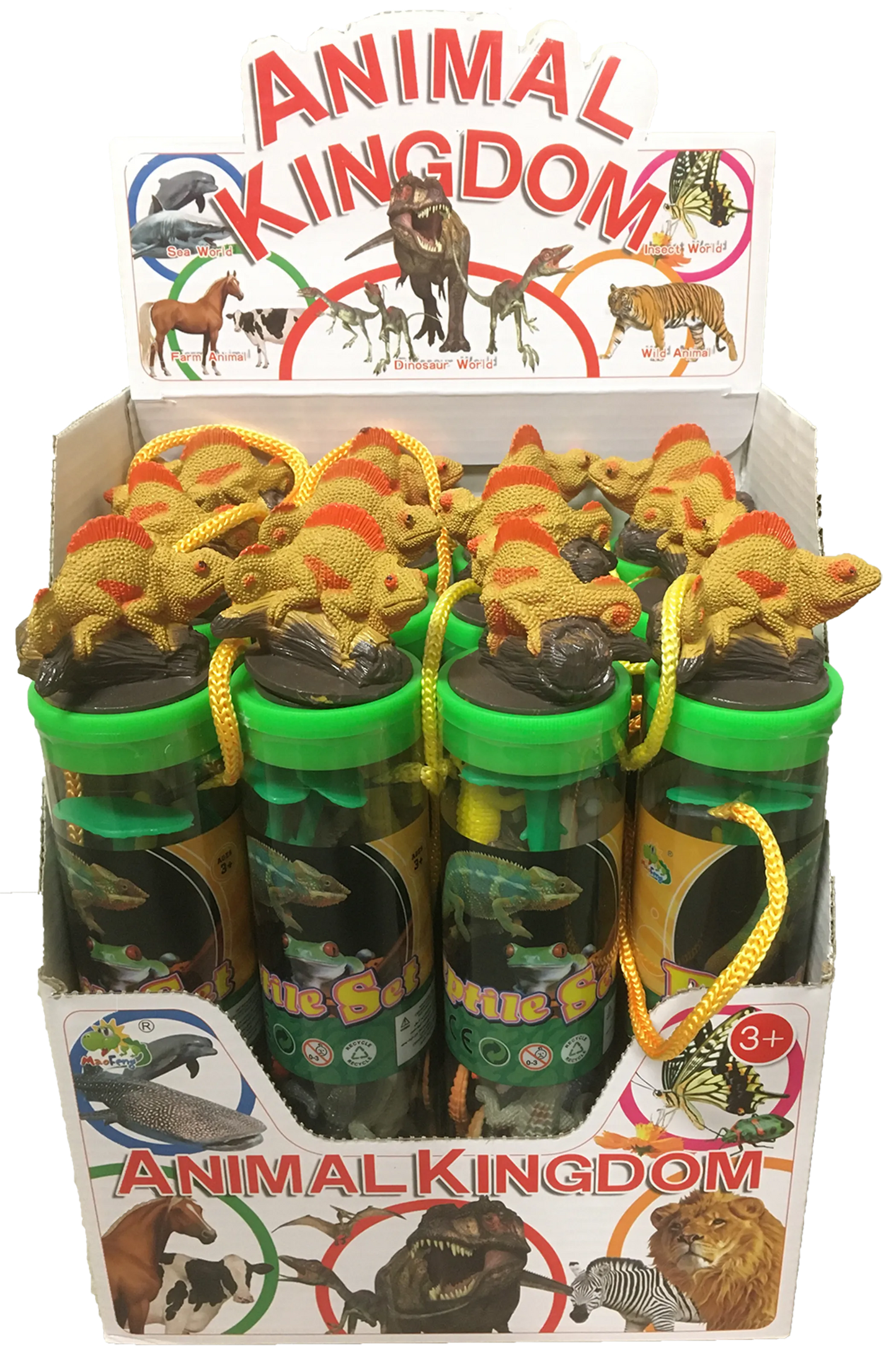 Crocodile Figurines in Clear Tube with Reptile Head Topper