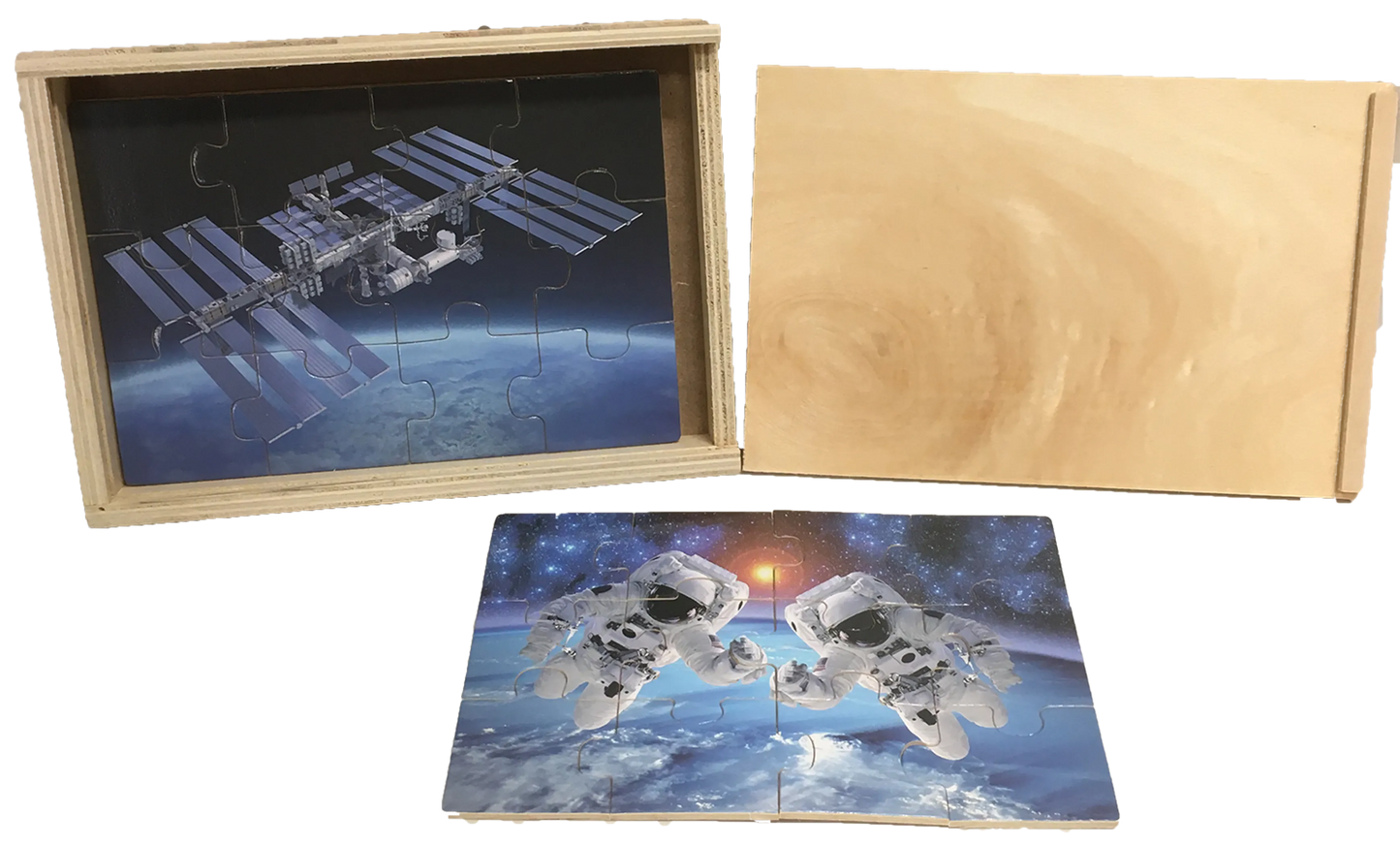 NASA 4-in-1 Wood Space 12pc Jigsaw Puzzle Set