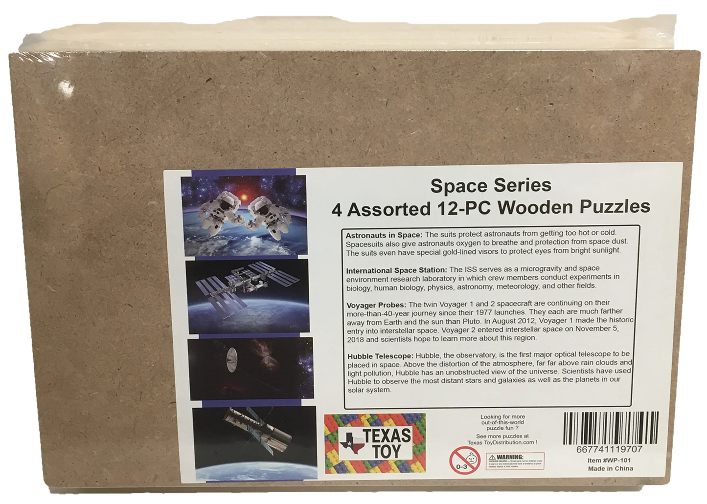 NASA 4-in-1 Wood Space 12pc Jigsaw Puzzle Set