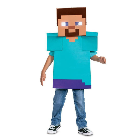 Minecraft Steve Costume Kit Light Up Mask & Overlay