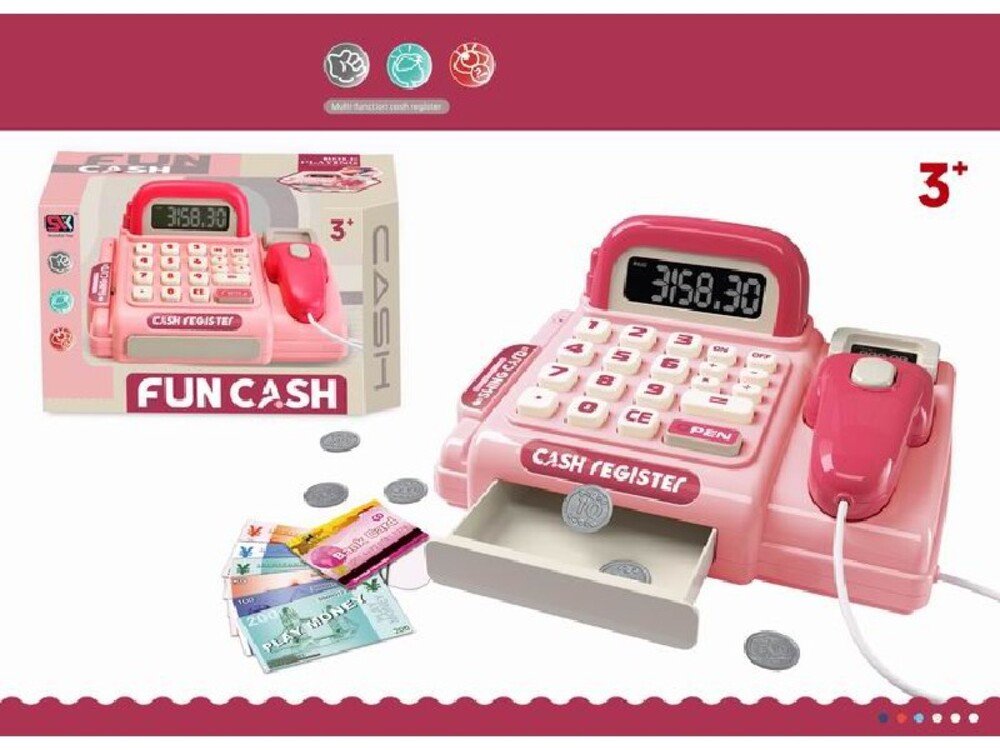 ShunLiKai Toys Fun Cash Register Pink Pretend Play Set for Kids 95-97