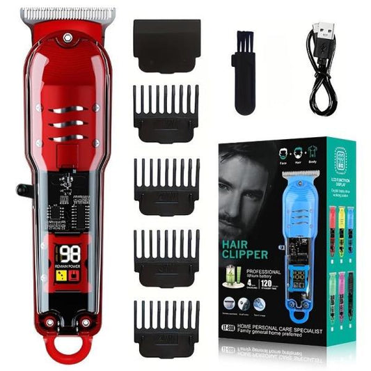 LCD Electrical Rechargeable Hair Cutting Machine Smart Portable Hair Trimmer Hair Clippers With Lcd Bald Headed