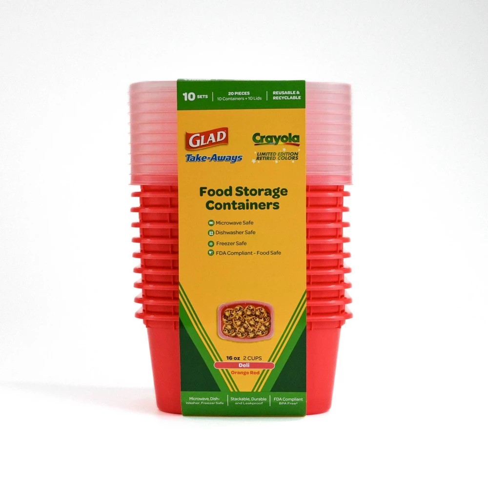 Glad Take-Aways Crayola 16oz 10pk Food Storage Containers