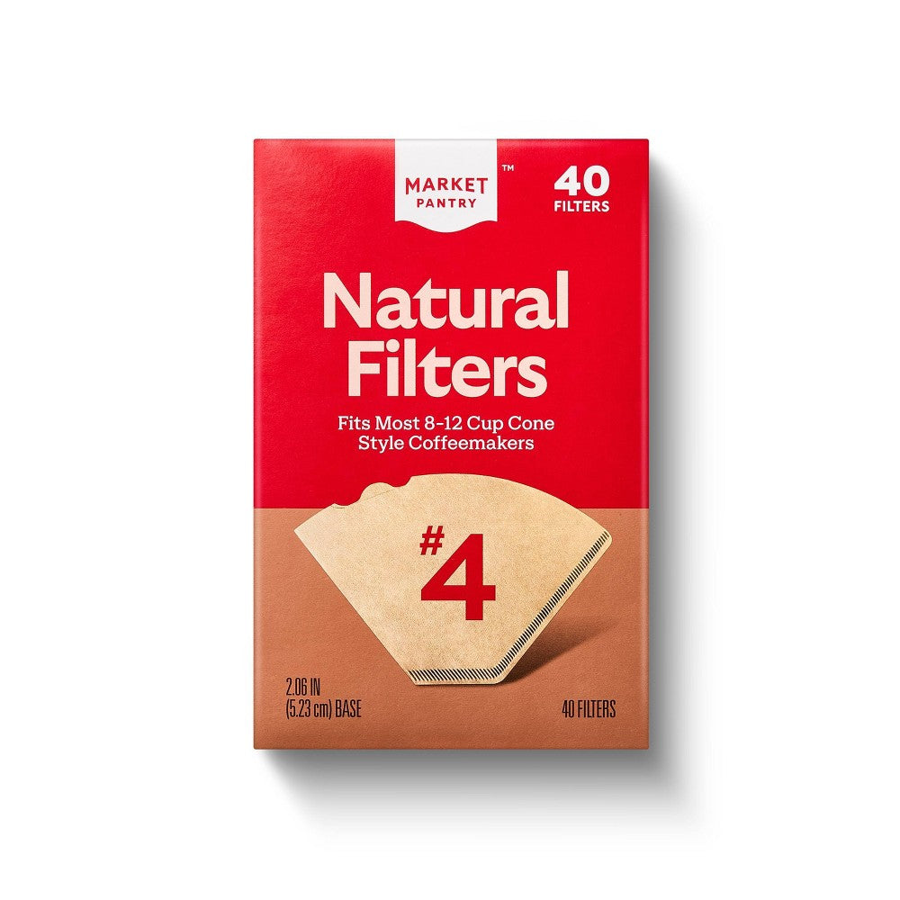 Market Pantry Natural Cone #4 Coffee Filters 40ct