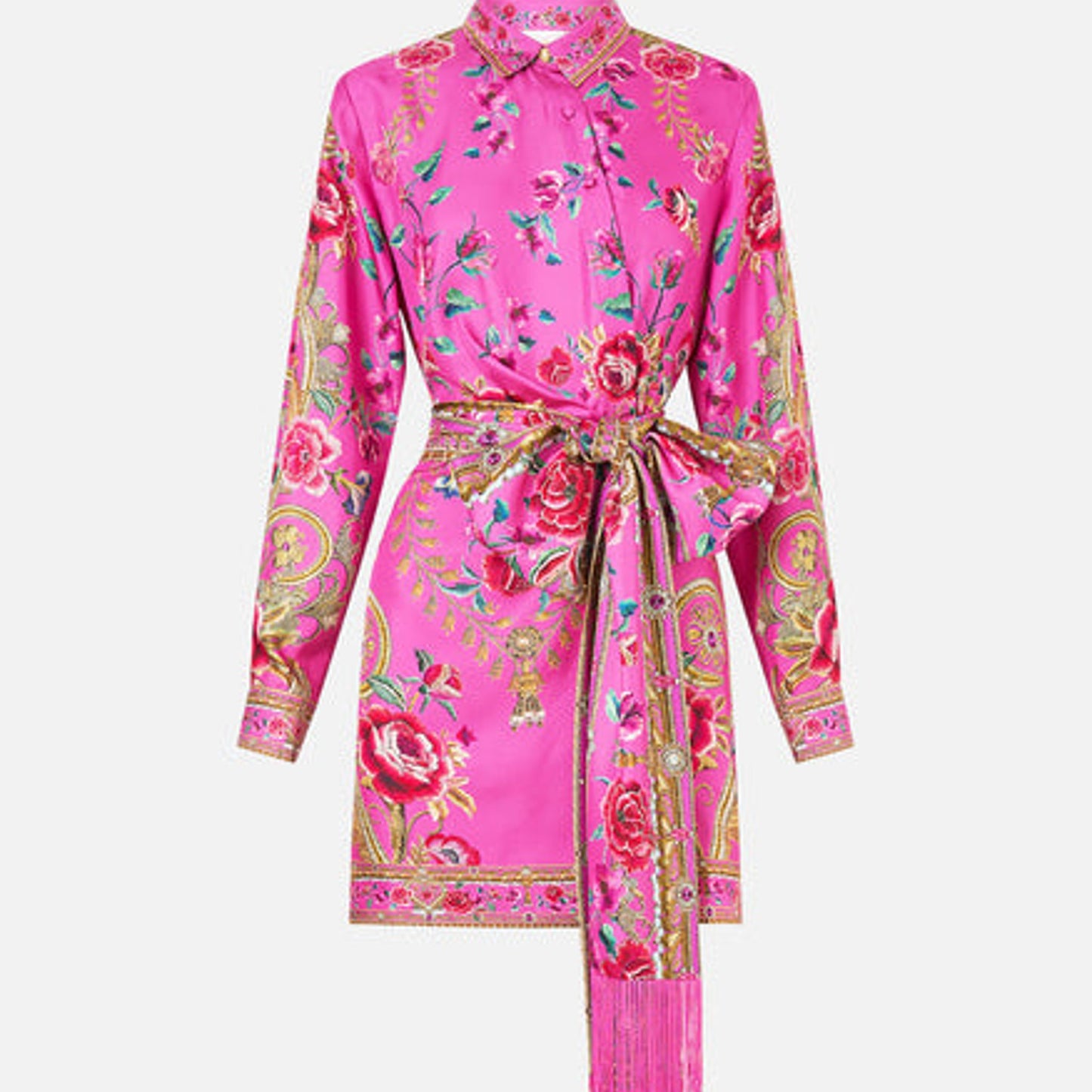 A New Day Abstract Silk Bow Hair Twister - Pink