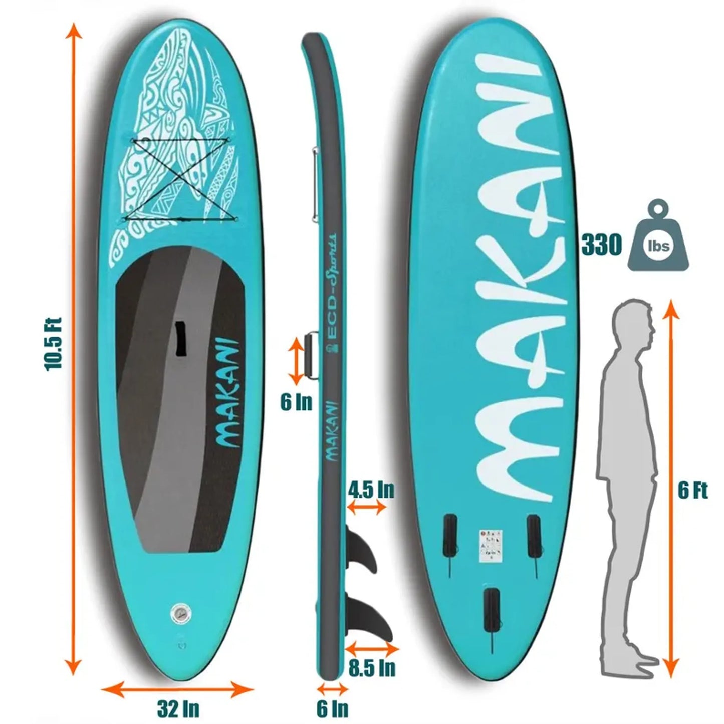 TGO Gear Inflatable Stand Up Paddle Board