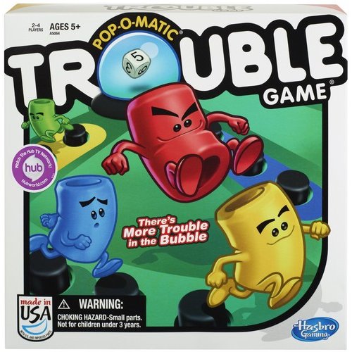 Hasbro Trouble Board Game, One Size, Multicolor