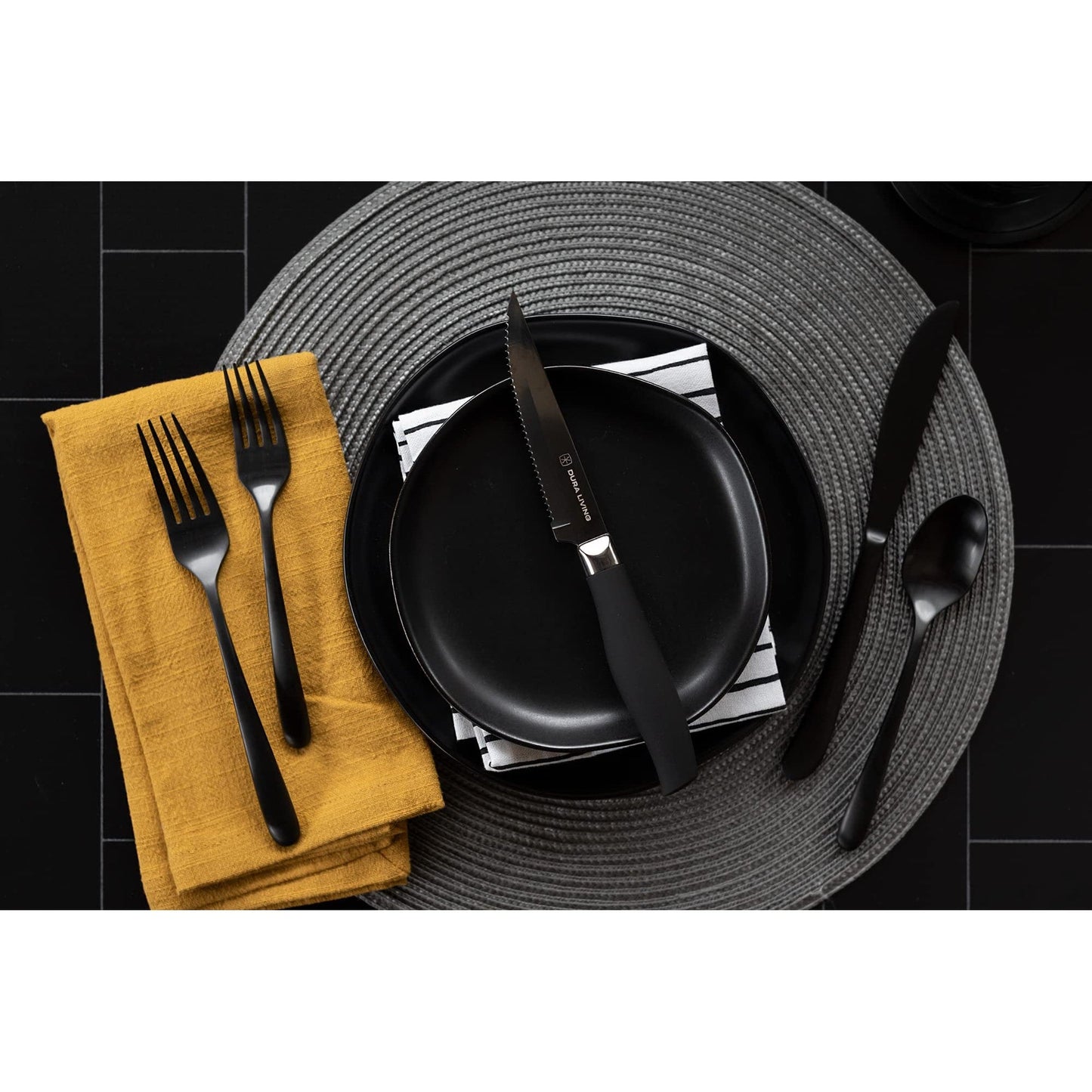 Titan Set Of 8 Steak Knives - Black-2