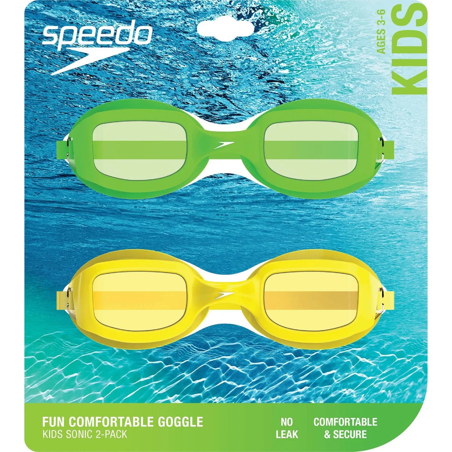 Speedo Fun Comfortable Goggle Kids Sonic 2 Pack 98