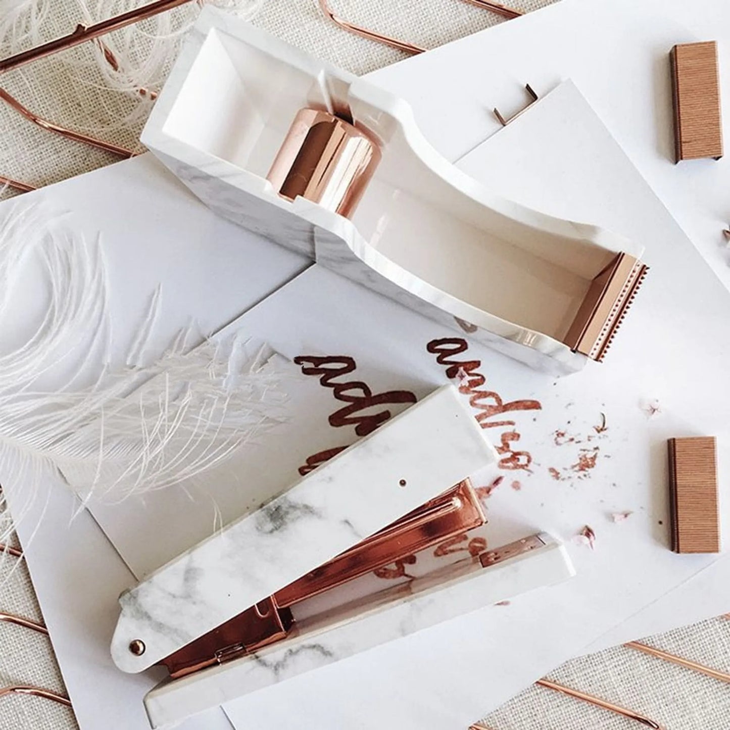 Marble White Desk Kit