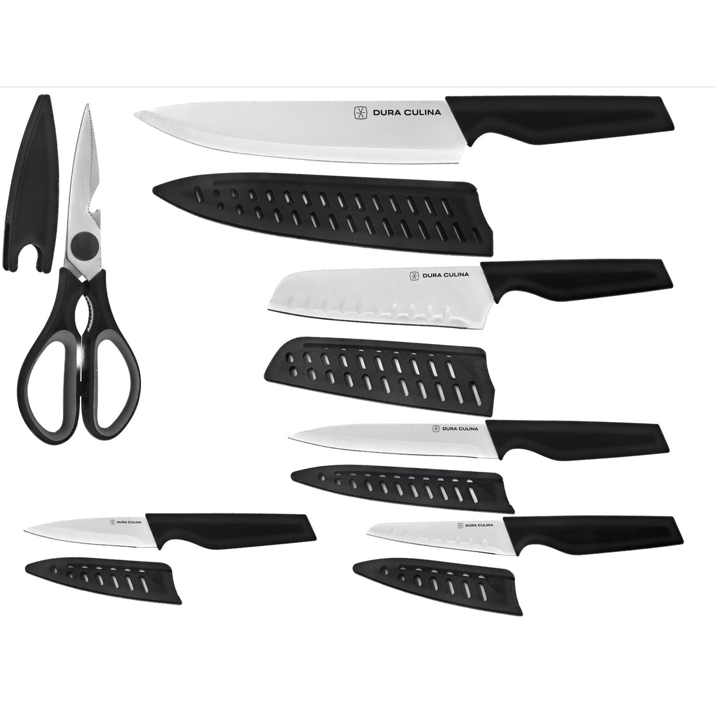 6-Piece Knife Set - High Carbon Stainless Steel Kitchen Knives with Ergonomic Handles, Blade Guards-1
