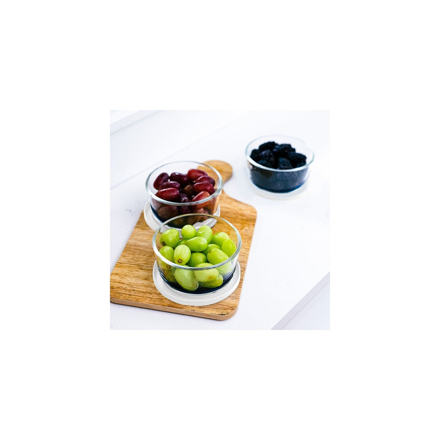 12 Piece Set (2 Cup / 16Oz) Round Glass Storage Containers With Lids, Blue-3