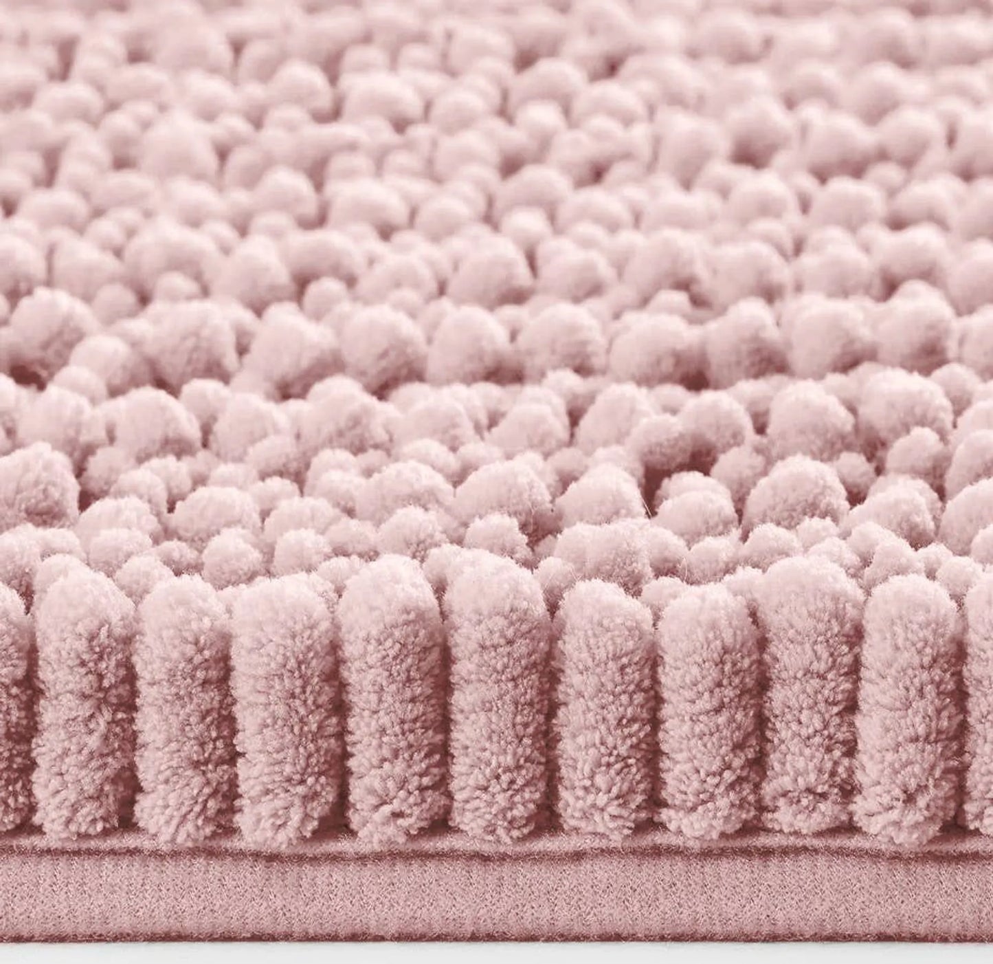 Black 2 Piece Striped Fake Fur Rabbit Bathroom Bath Mat