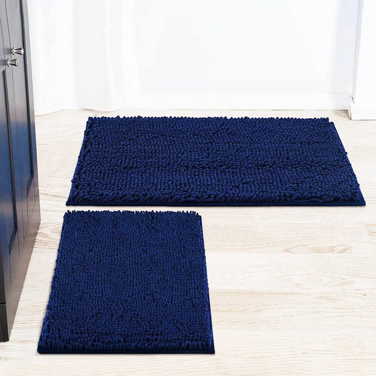 Soft Shag Plush Bathroom Mat Shower Curtain