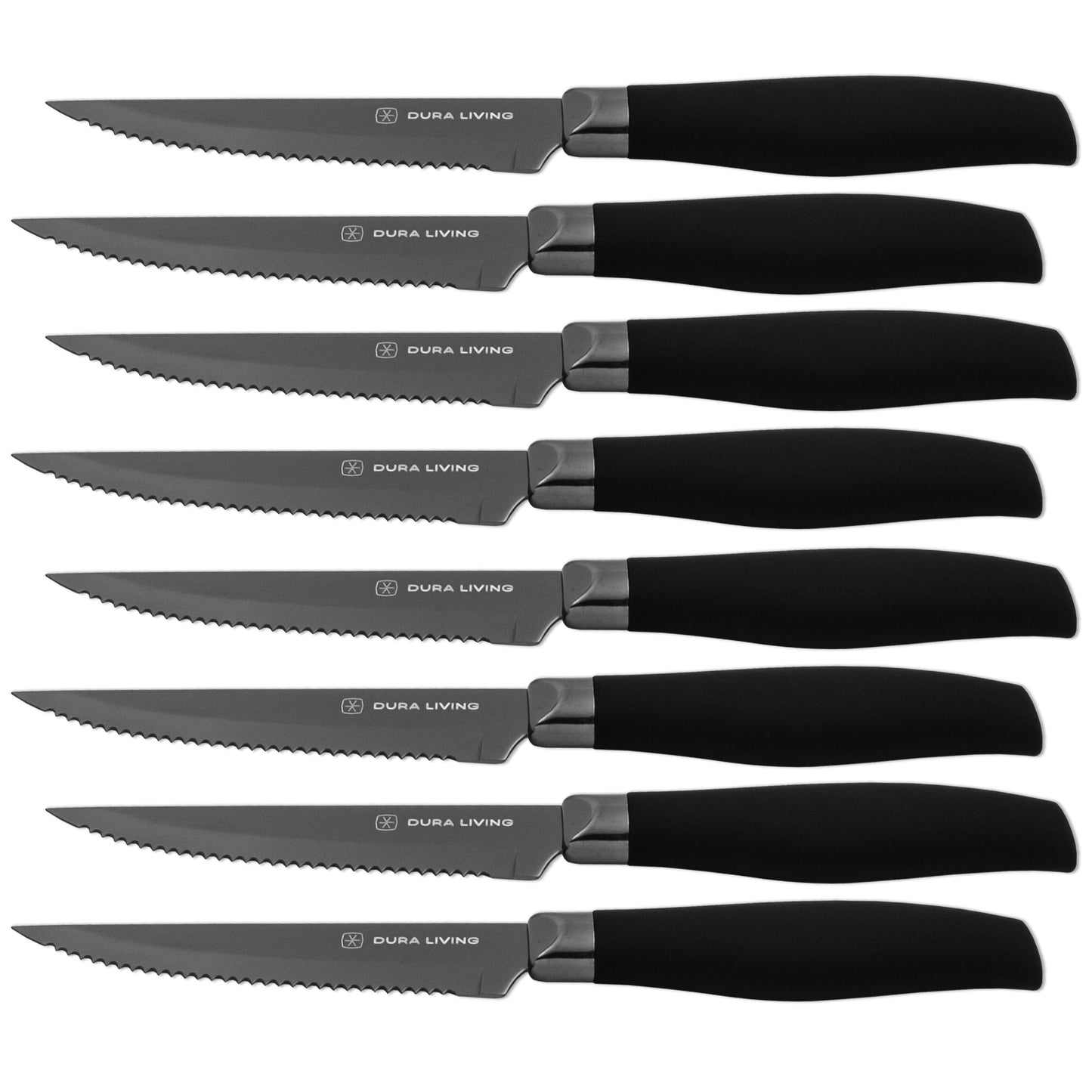 Titan Set Of 8 Steak Knives - Black-0
