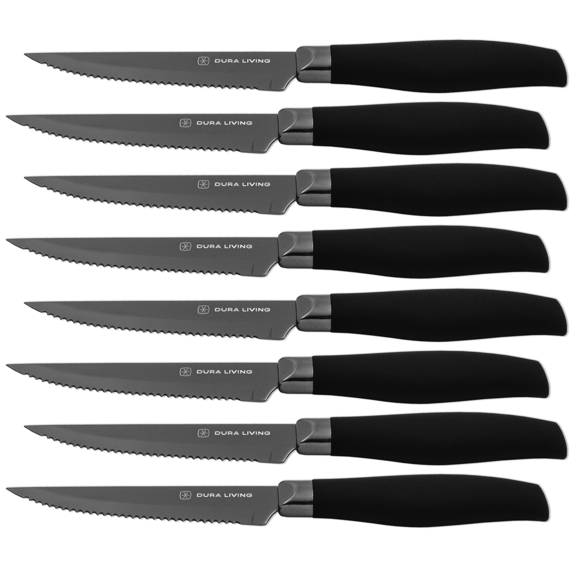 Titan Set Of 8 Steak Knives - Black-0