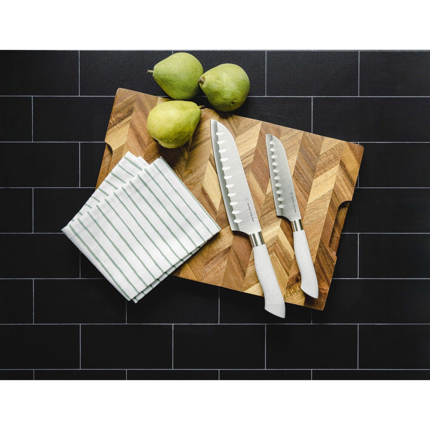 EcoCut 2 Piece Santoku Knife Set With Blade Guards, Grey-4