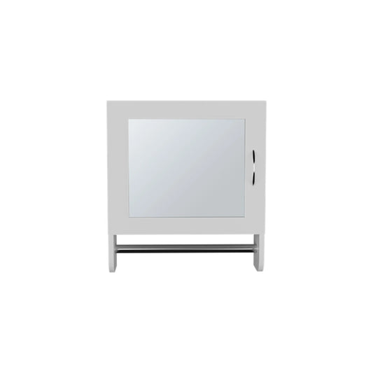 18" White Wood, Metal Floating Bathroom Vanity