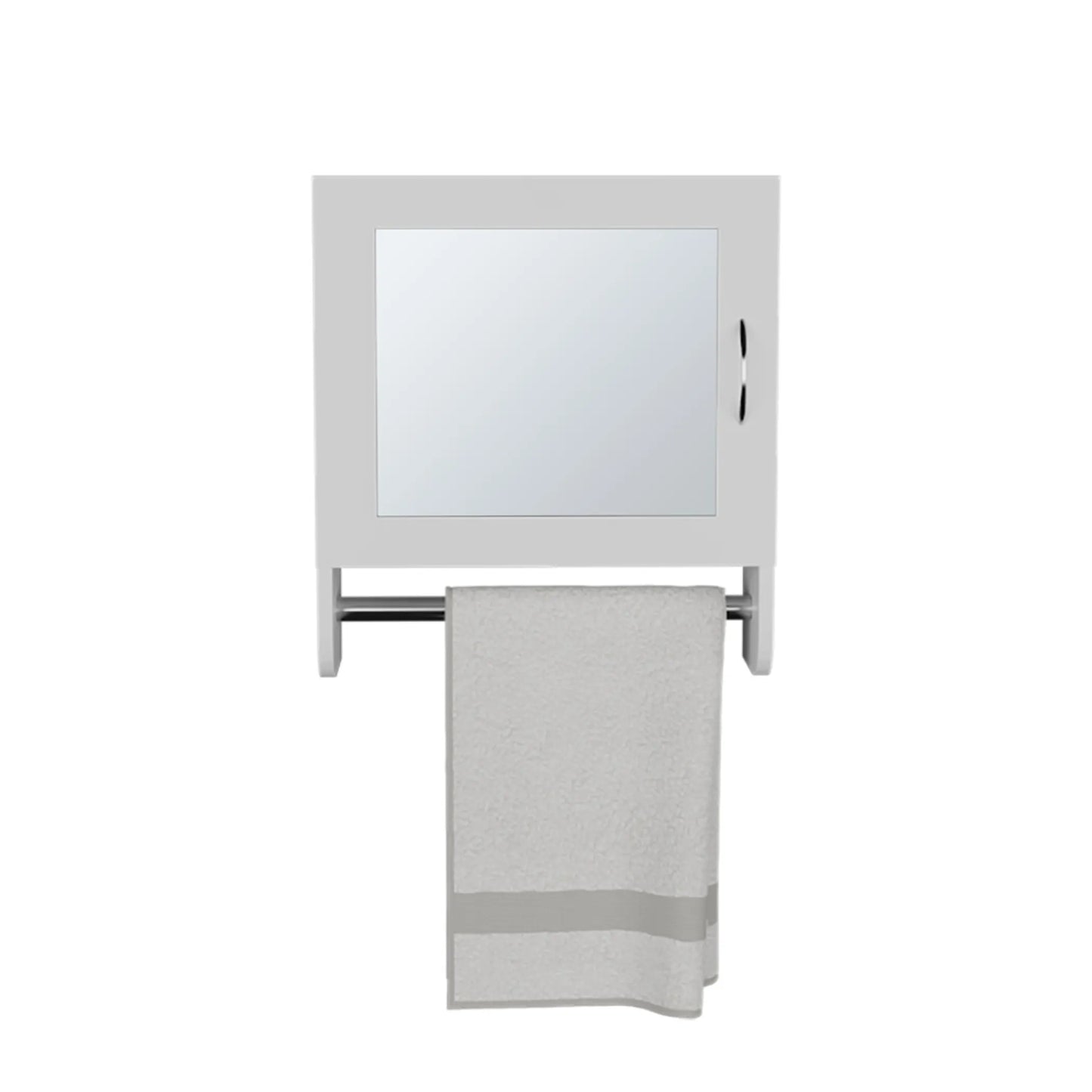 18" White Wood, Metal Floating Bathroom Vanity