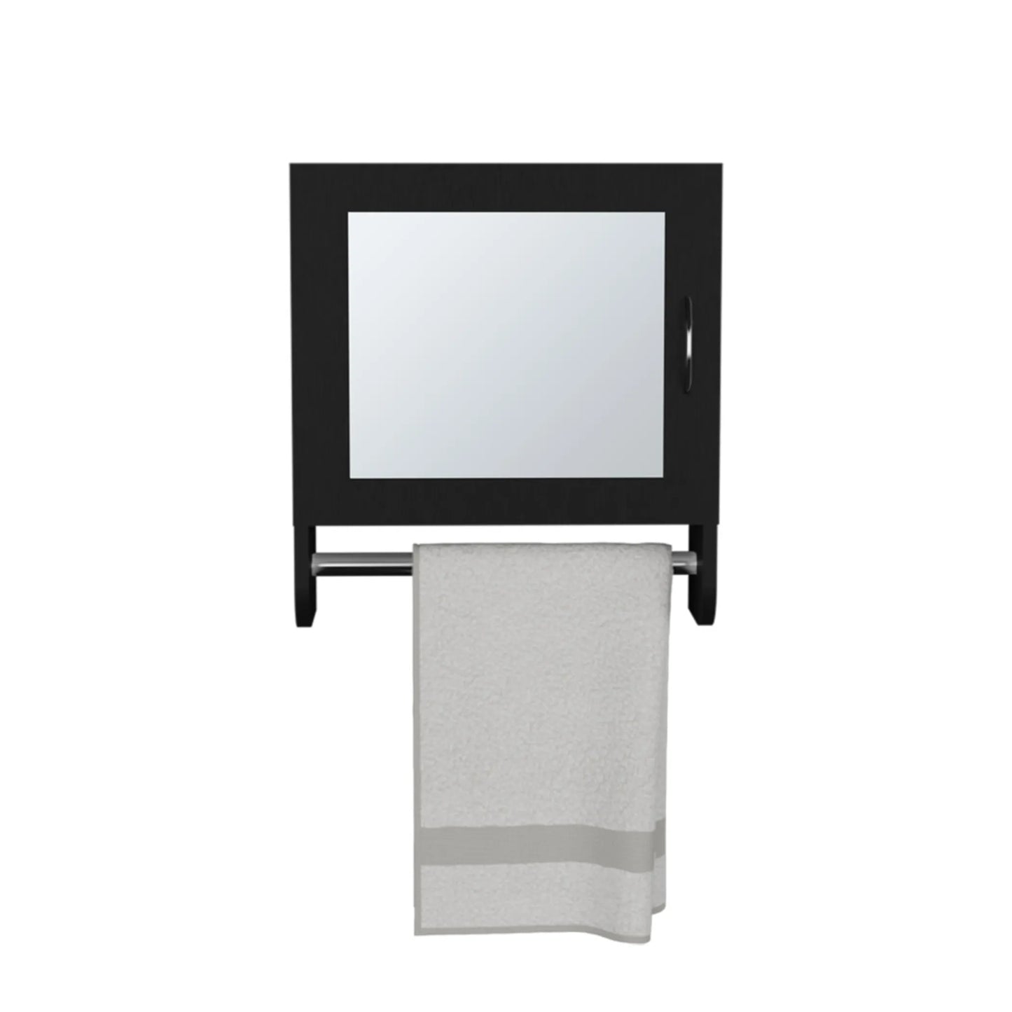 18" Black Wood, Metal Floating Bathroom Vanity