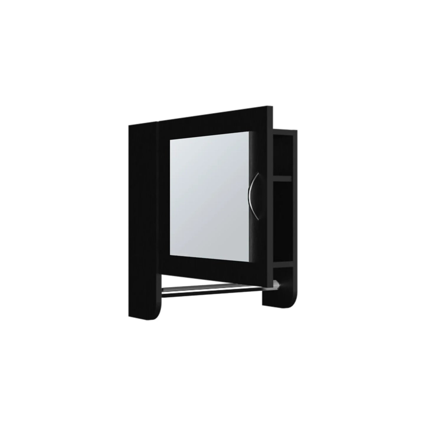 18" Black Wood, Metal Floating Bathroom Vanity