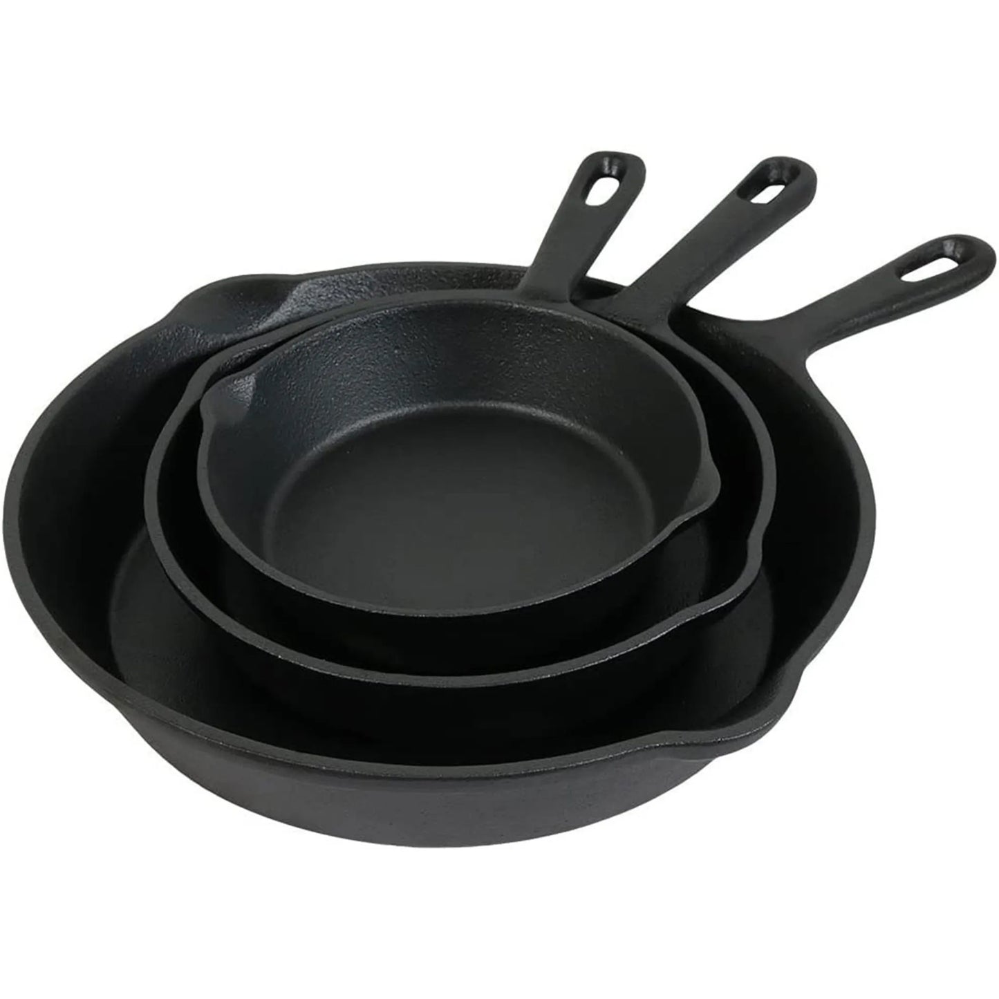 Set of Three Cast Iron Frying Pans