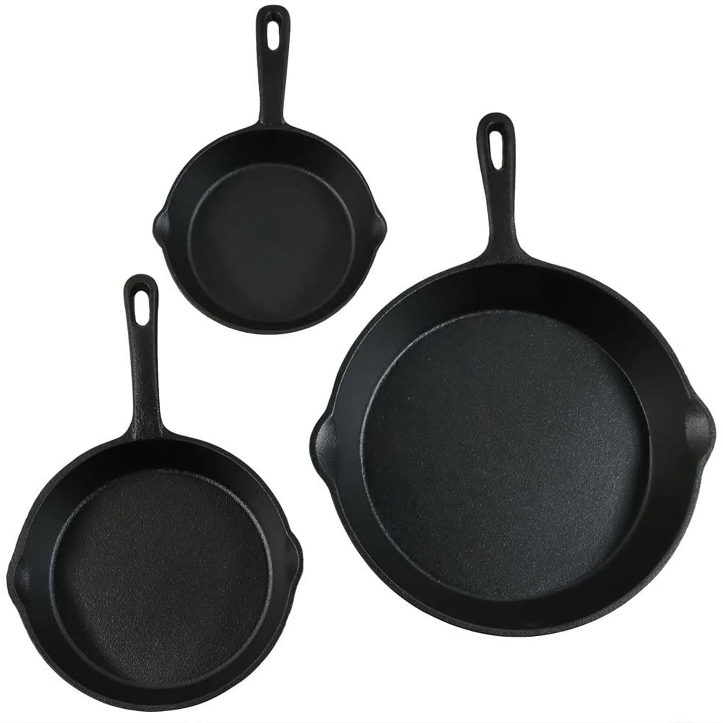Set of Three Cast Iron Frying Pans