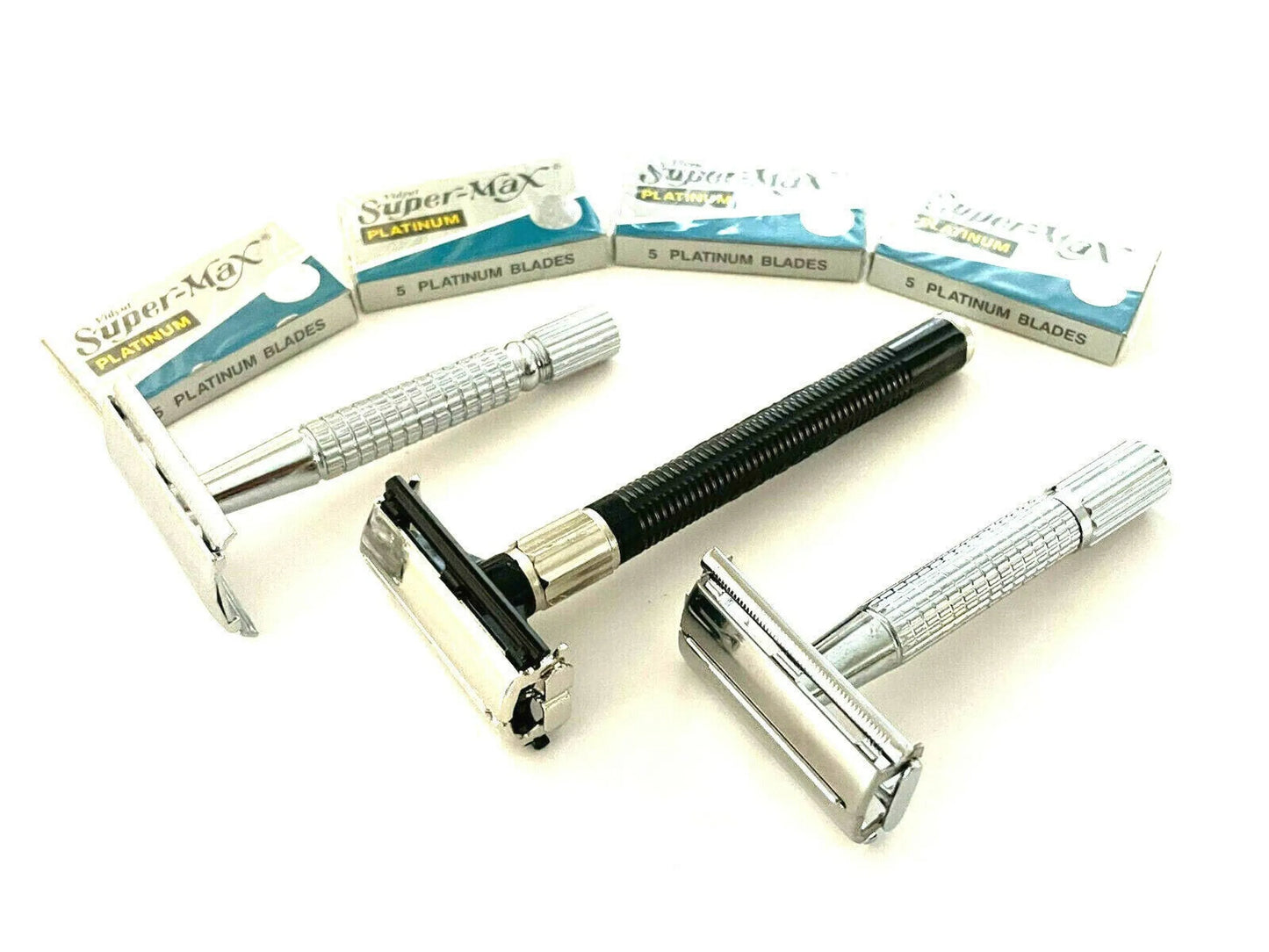 Old Fashion Vintage Classic Safety Razors + 20 Razor Blades Gift Set
