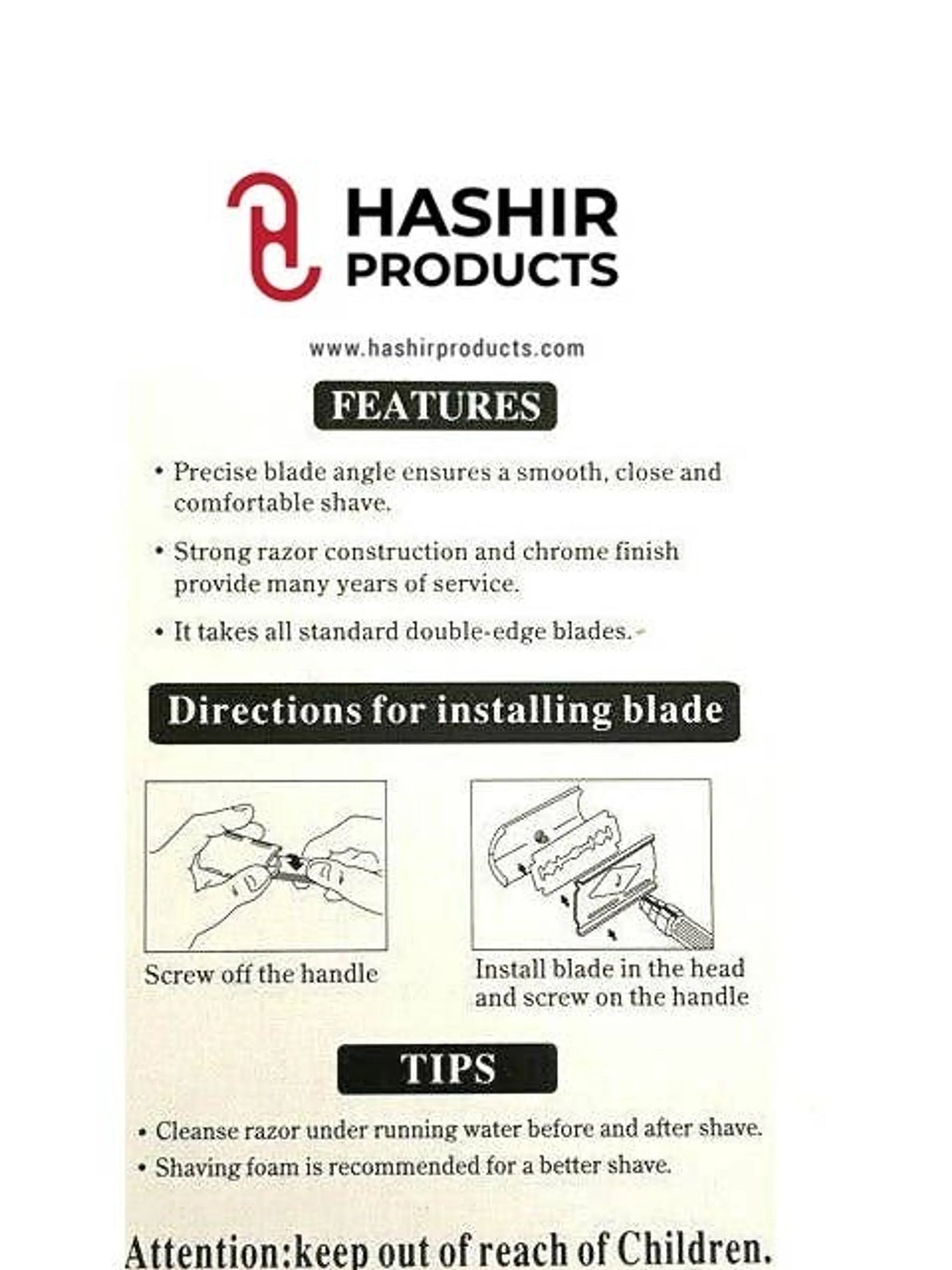 Old Fashion Vintage Classic Safety Razors + 20 Razor Blades Gift Set