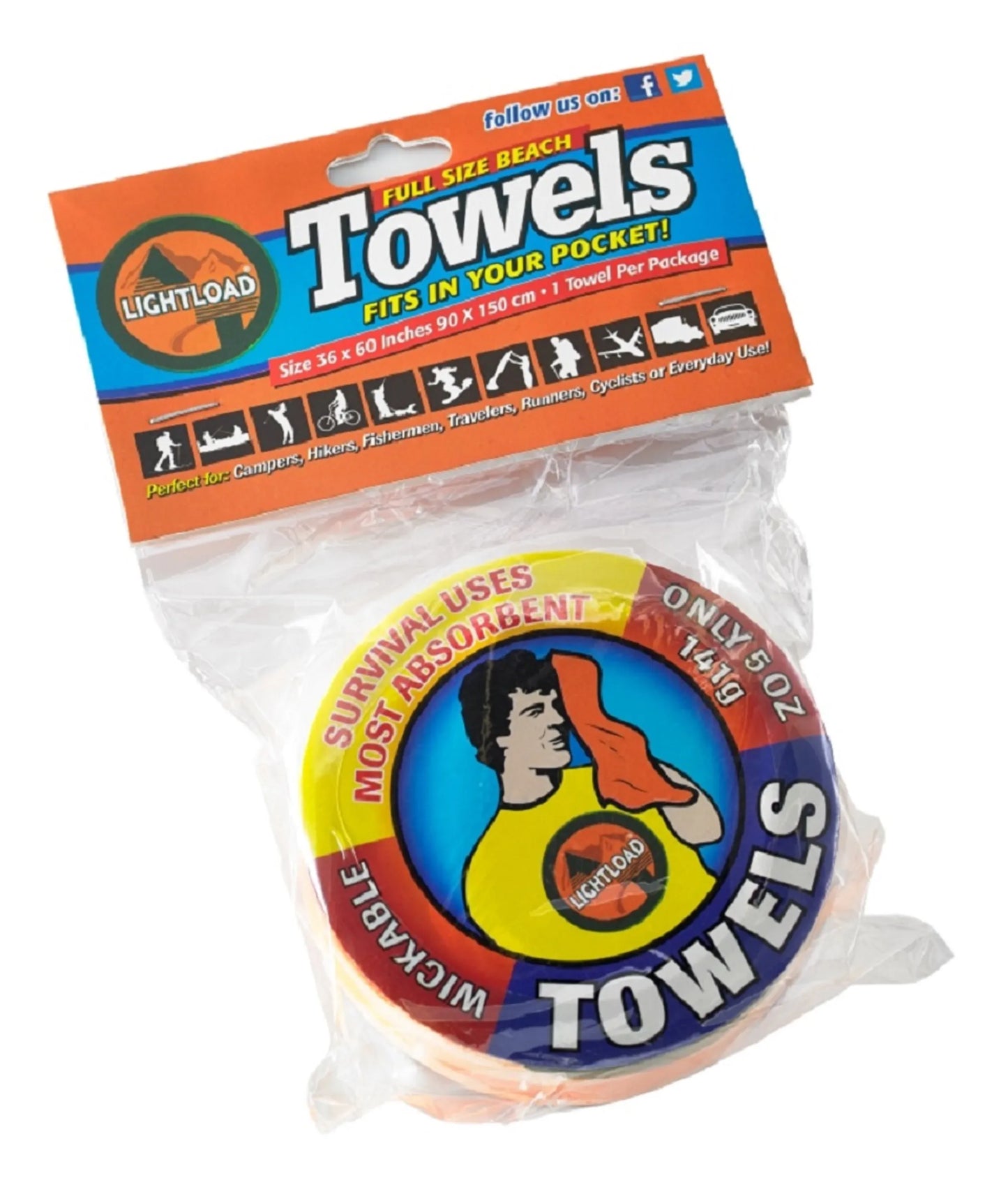 Lightload Beach Towels Compressed Fast Dry Absorbent