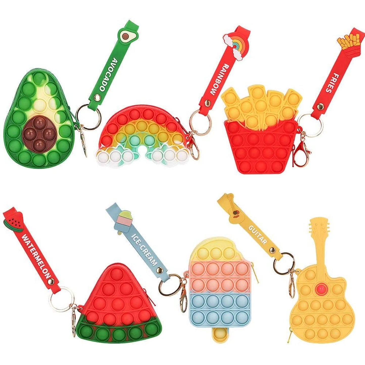 Bubble Popper Keychain Zipper Pouch Fidget Toy