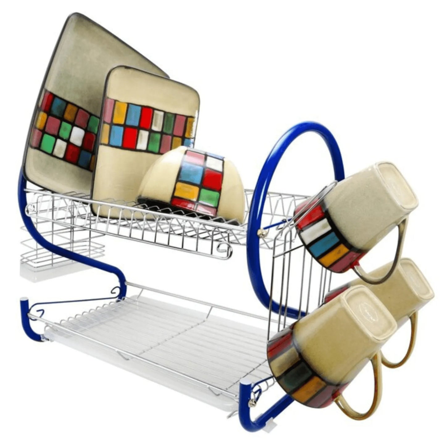 Better Chef 2-Level Colored-Chrome-Plated S-Shaped Dish Rack